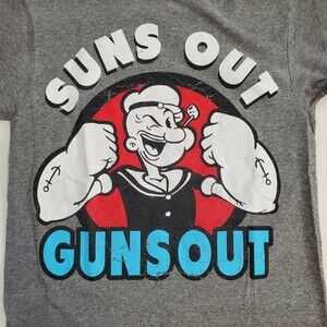 Popeye Suns Out Guns Out T-Shirt Officially Licensed Merchandise Adult Tee Small